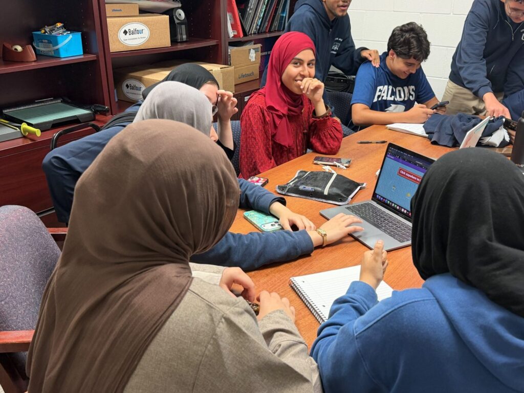 Working in groups around the table